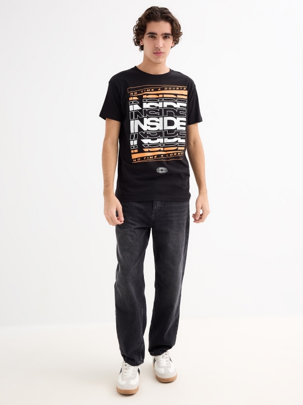 Camiseta INSIDE logo negro vista general frontal