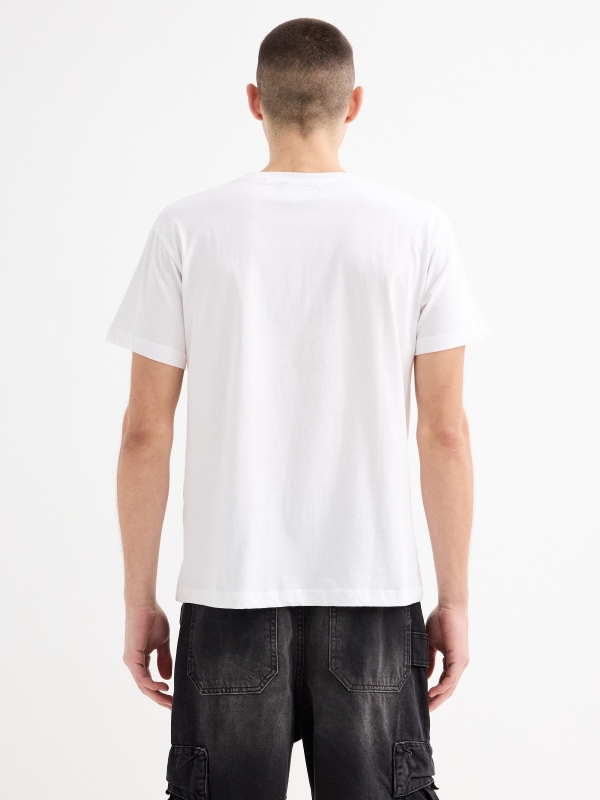 T-shirt Monster branco vista meia traseira