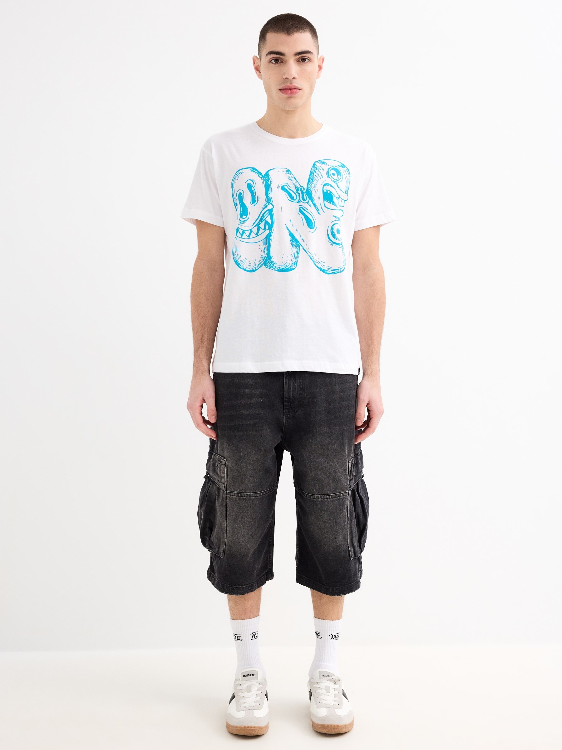 Monster T-shirt white middle front view