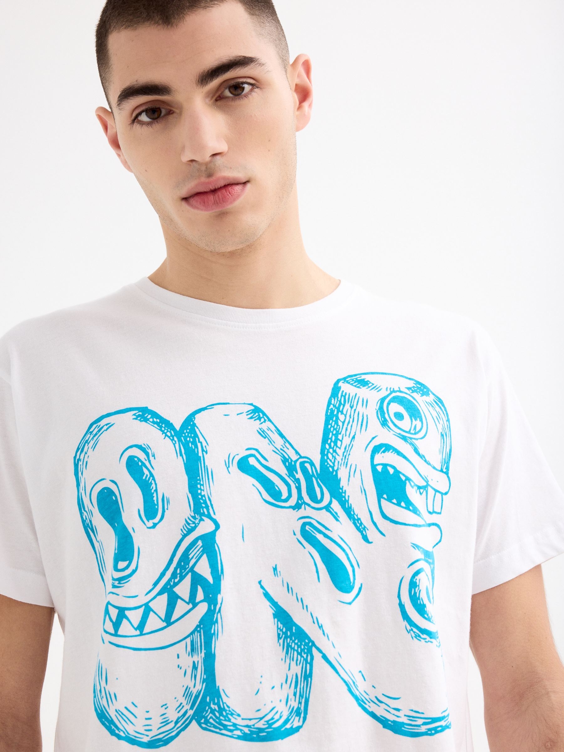 Monster T-shirt white middle front view
