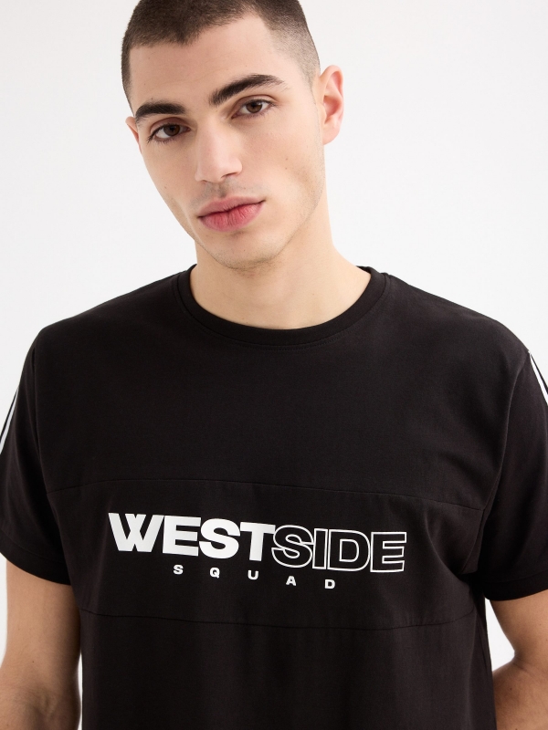 Camiseta Westside negro vista detalle