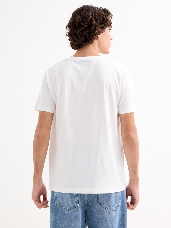 T-shirt Forever Rock branco vista meia traseira