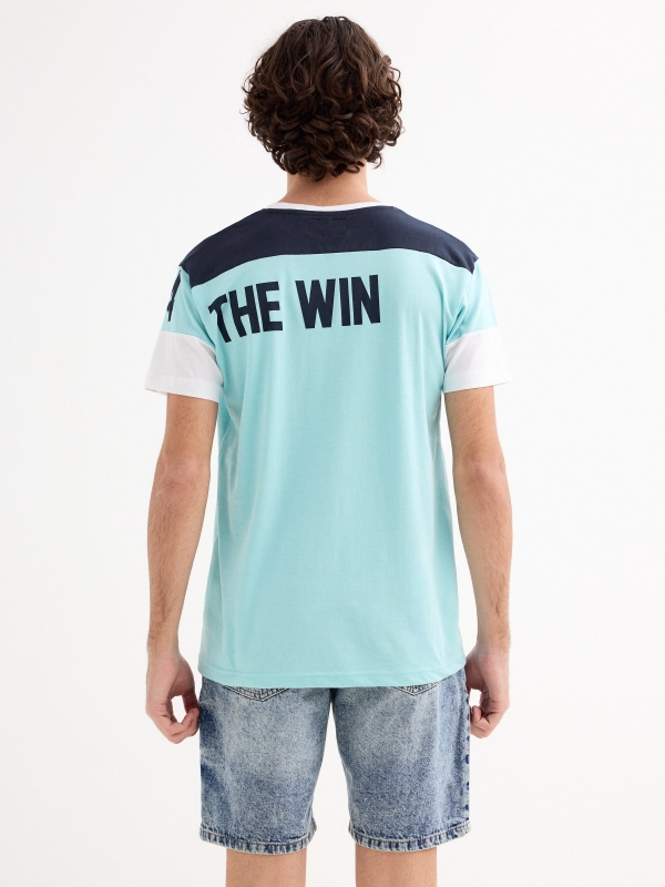 Textured sports t-shirt light blue general front view