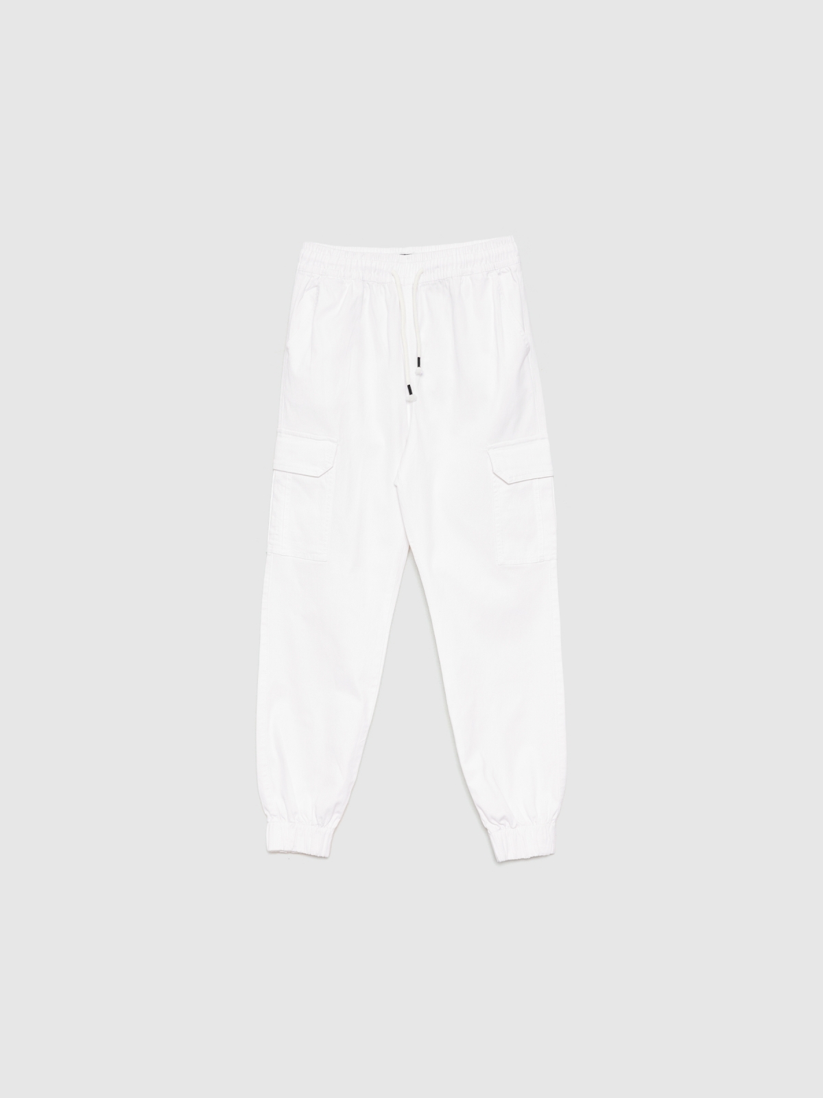  Cargo joggers white front view