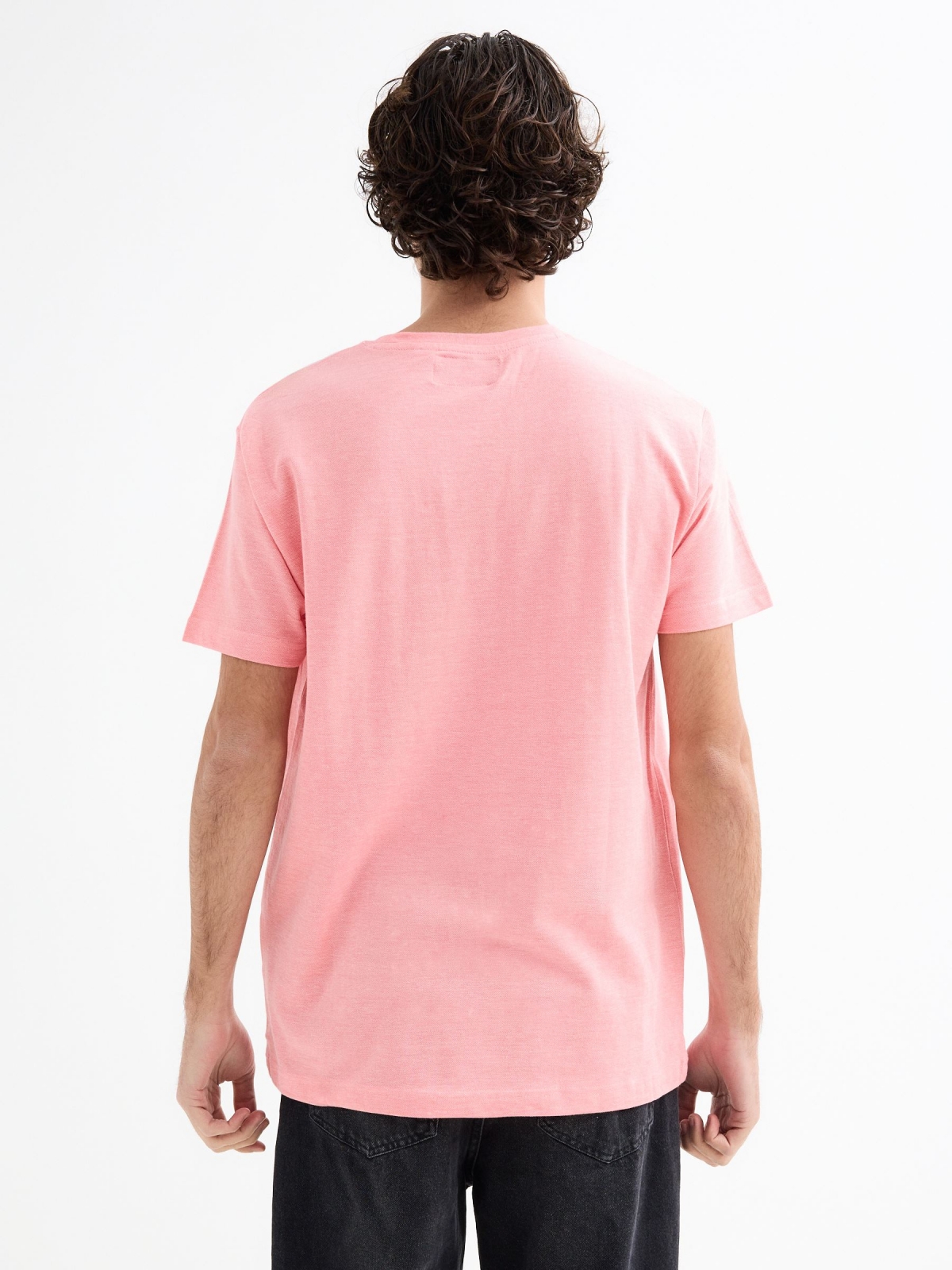 T-shirt Color Block rosa vista meia traseira