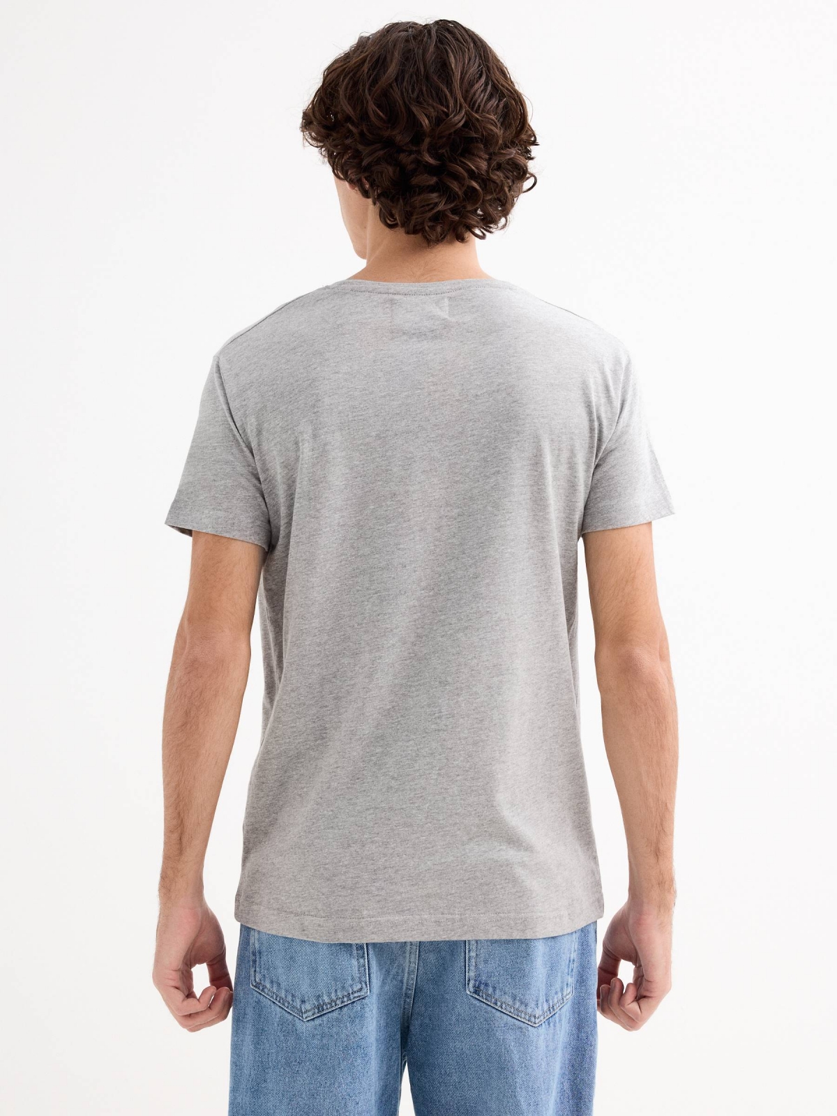 INSIDE basic T-shirt medium melange middle back view