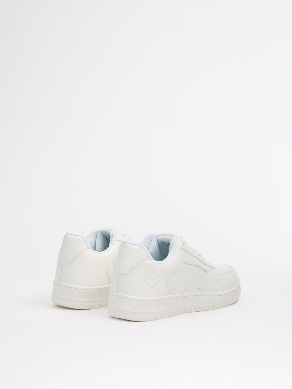 Basic casual combined sneaker white 45º back view