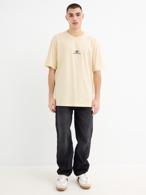 Short sleeve t-shirt Inside the World sand general front view