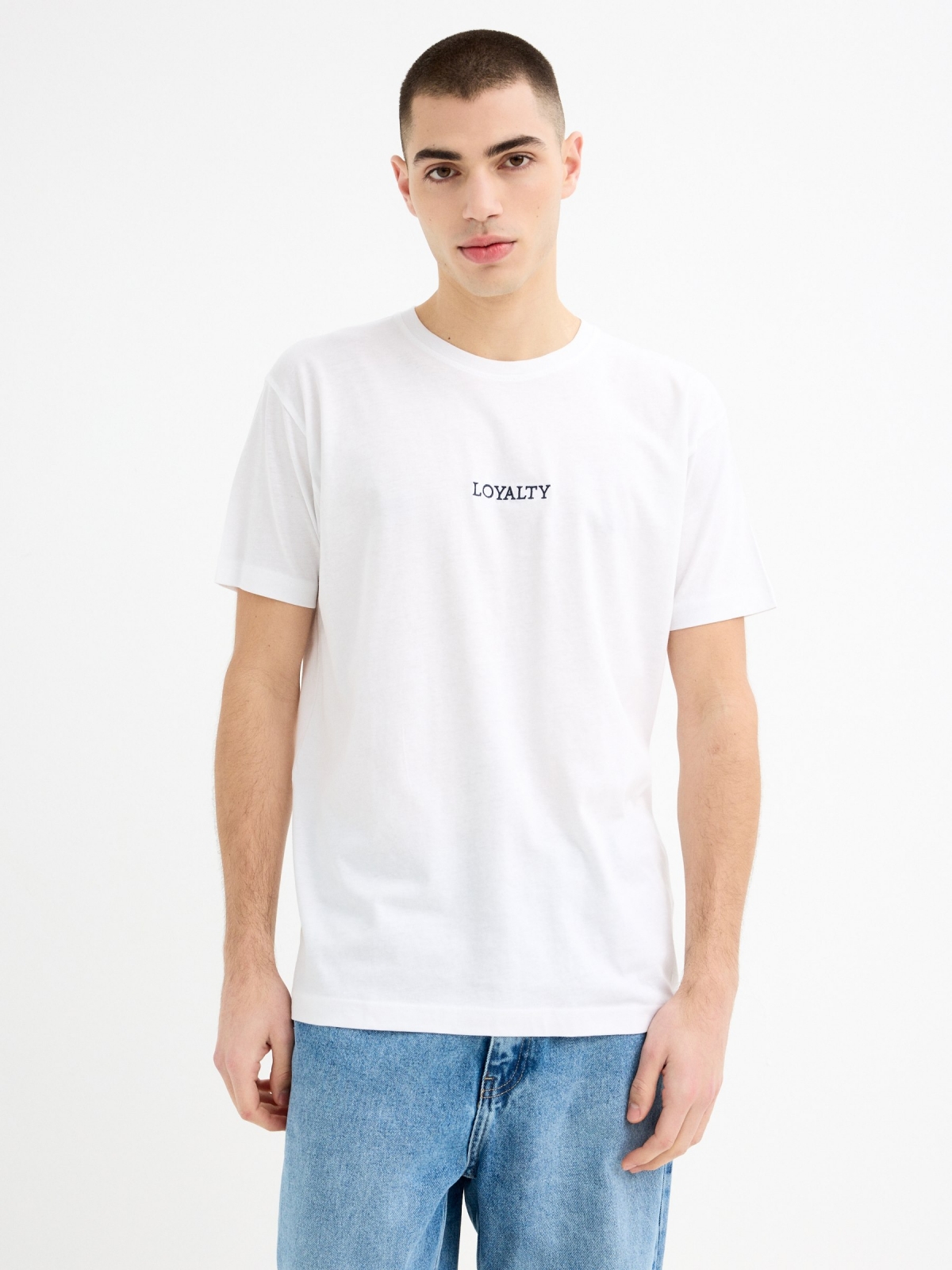 Short sleeve Loyalty t-shirt white middle front view