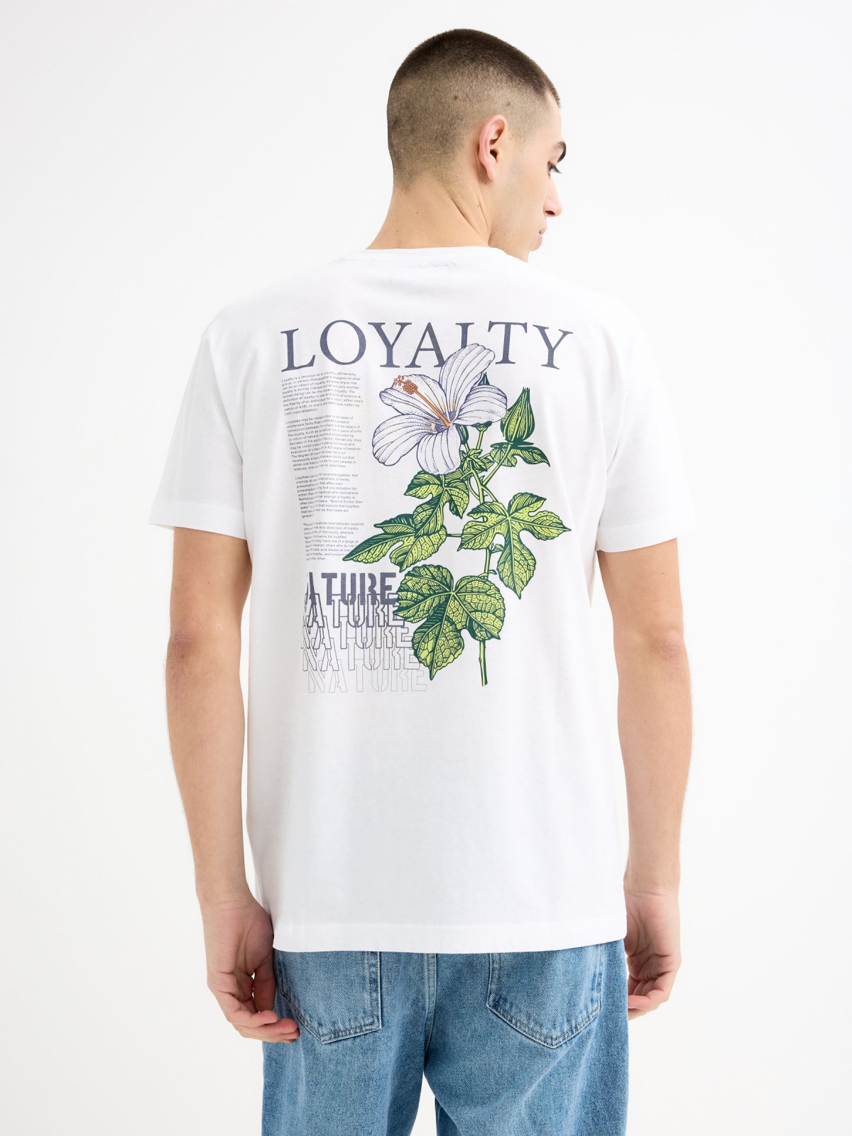 Camiseta de manga curta Loyalty branco vista meia traseira