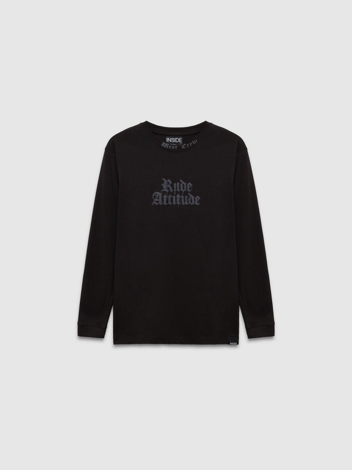  Long sleeve shirt Rude Attitude black front view