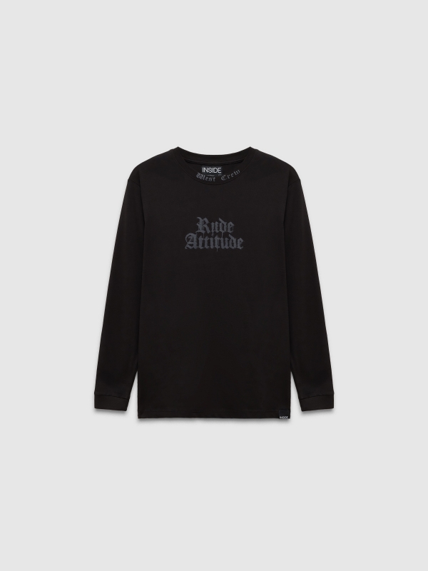  Long sleeve shirt Rude Attitude black front view