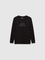 %Pto% Camiseta manga larga Rude Attitude negro vista frontal