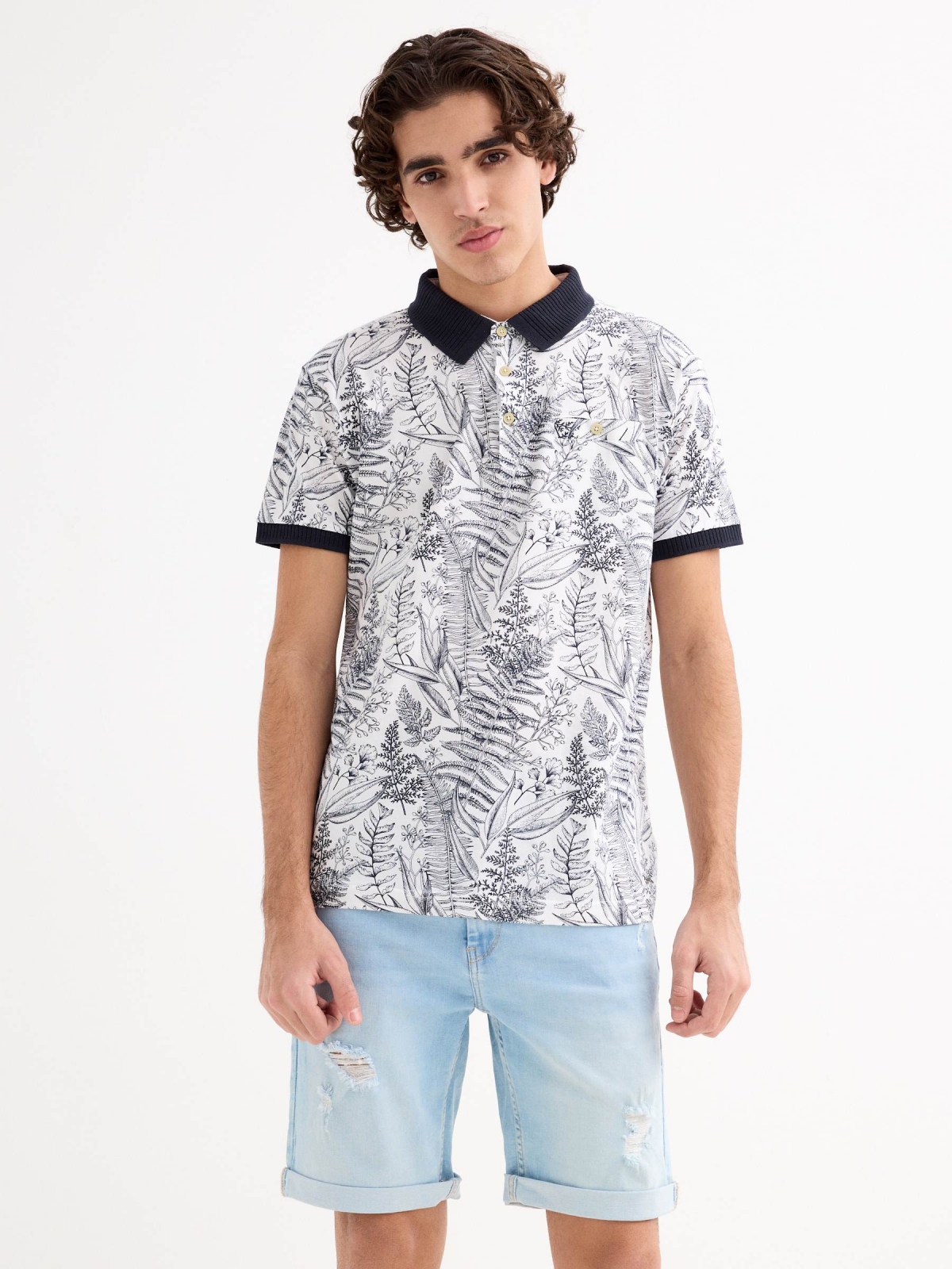 Polo tropical cuello camisa