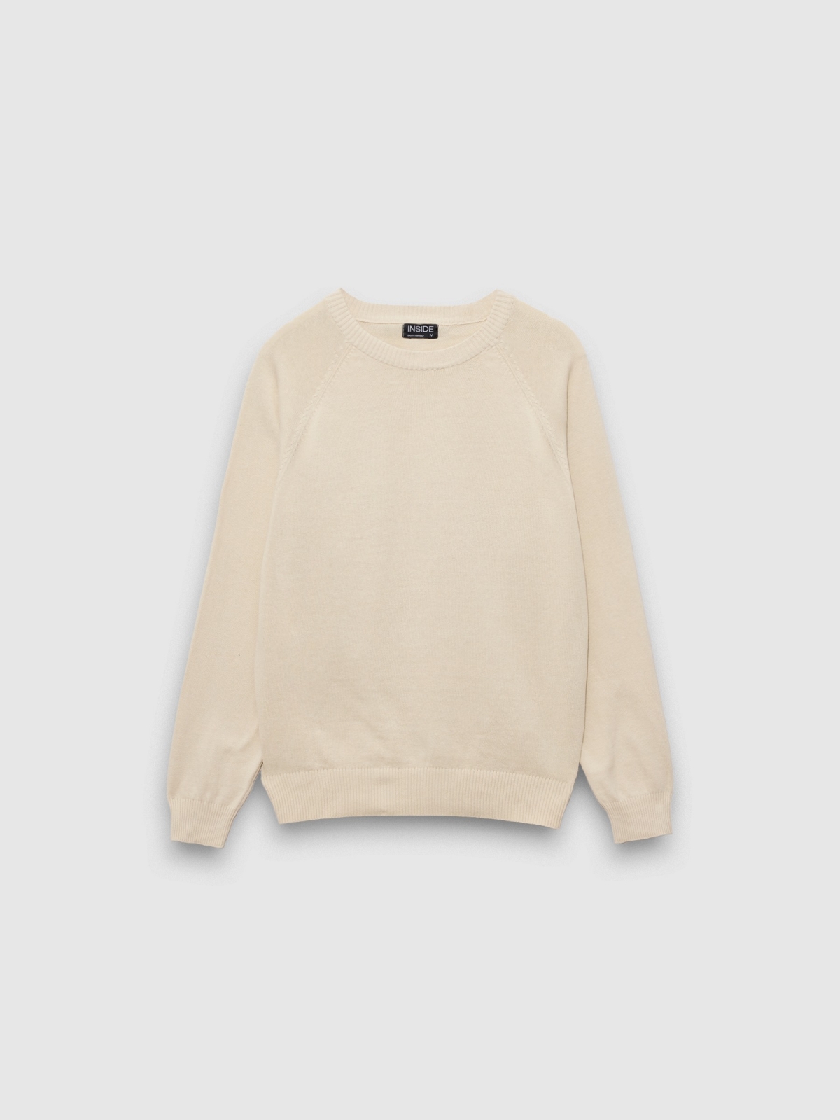 Basic Round Pullover off white front view