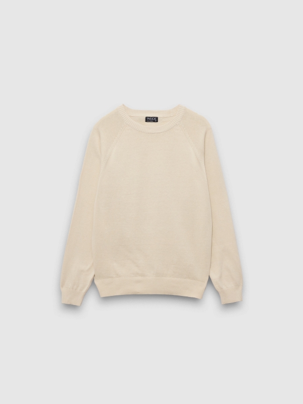  Basic Round Pullover off white front view