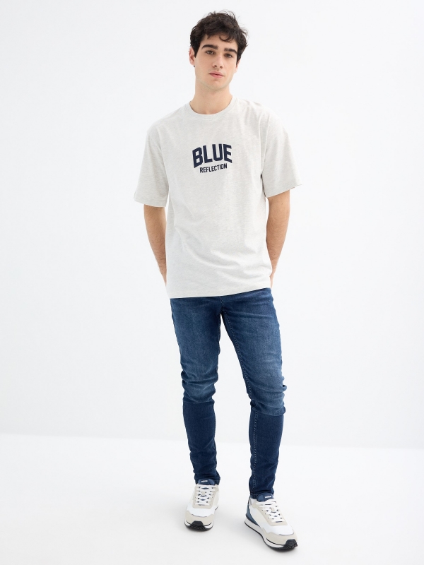 Basic carrot jeans blue general front view