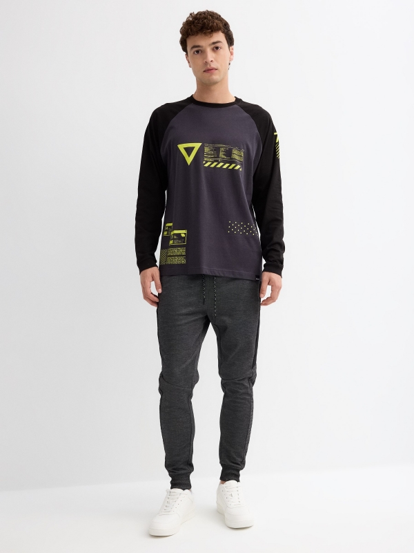 Jogger pants black general front view