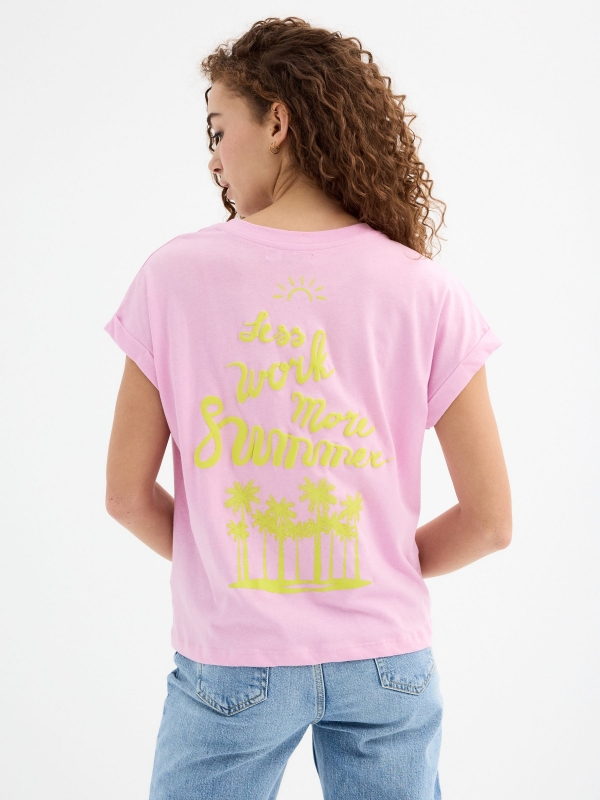 More Summer t-shirt magenta middle back view