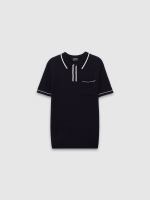 %Pto% Camiseta manga corta punto marinera azul marino vista frontal