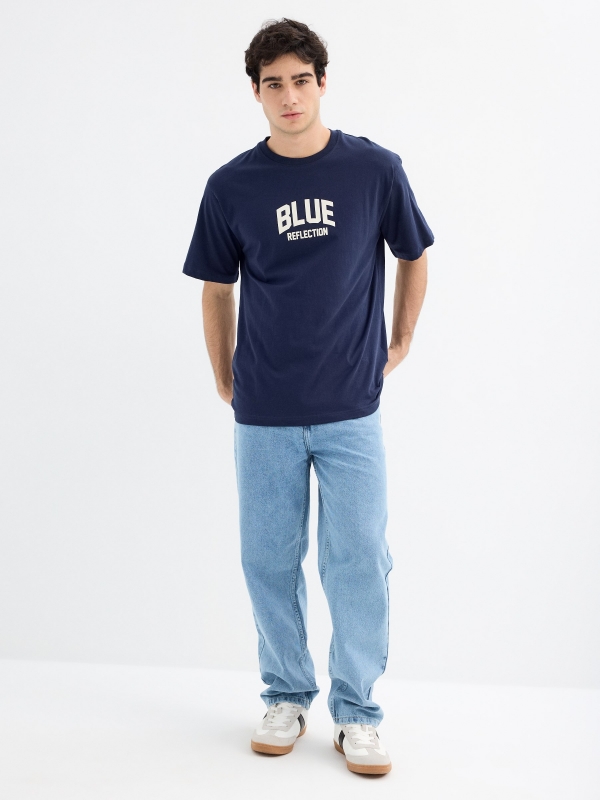 Camiseta manga corta Blue Reflection azul marino vista general frontal