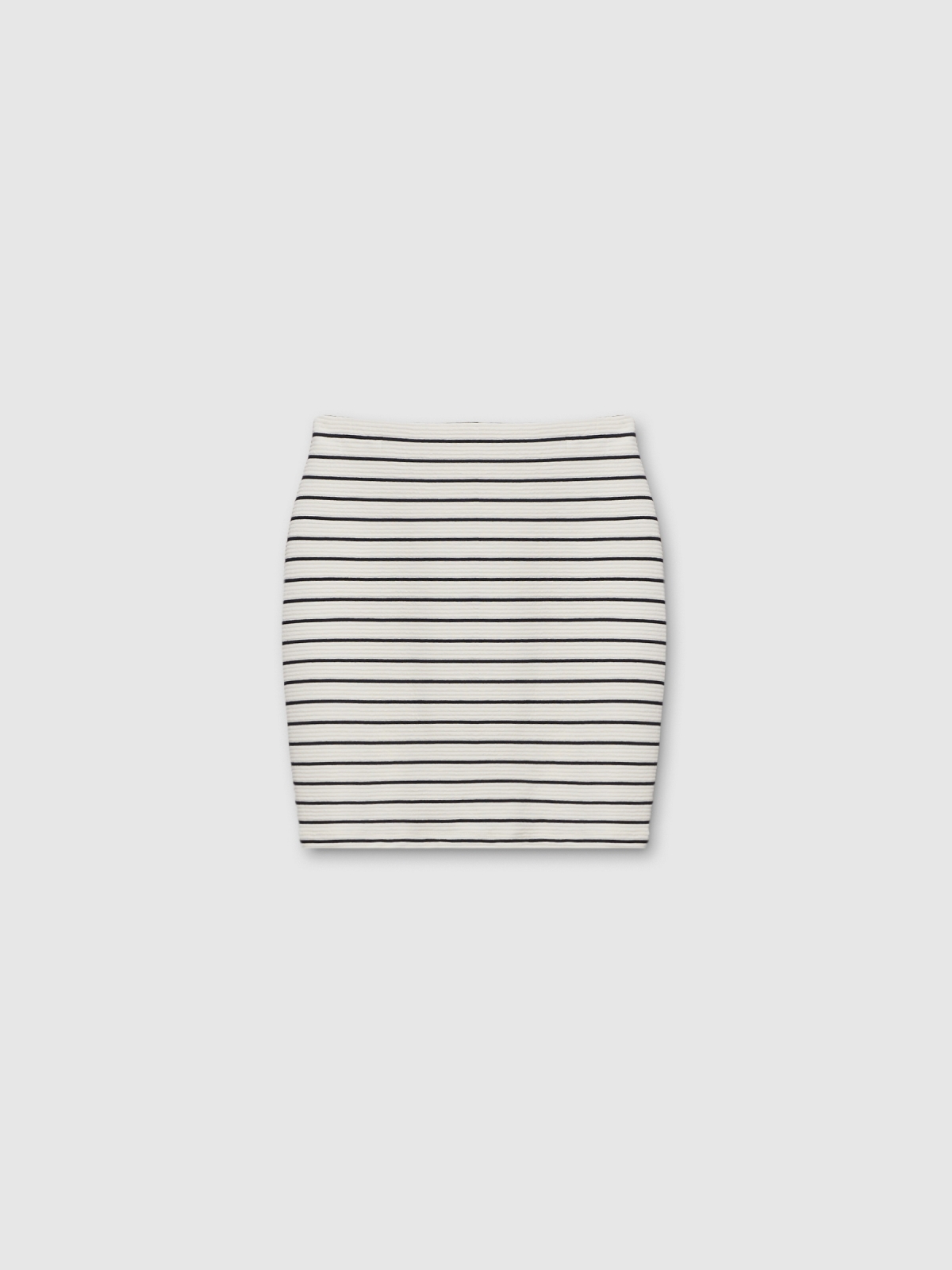  Striped fitted skirt off white front view