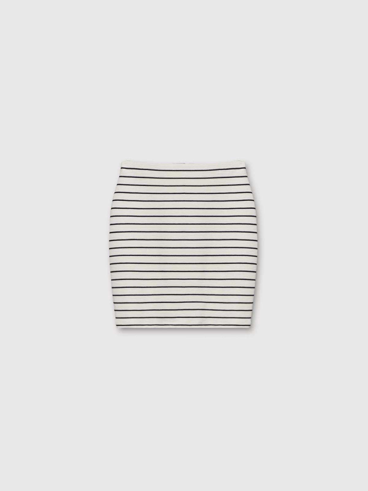  Striped fitted skirt off white front view