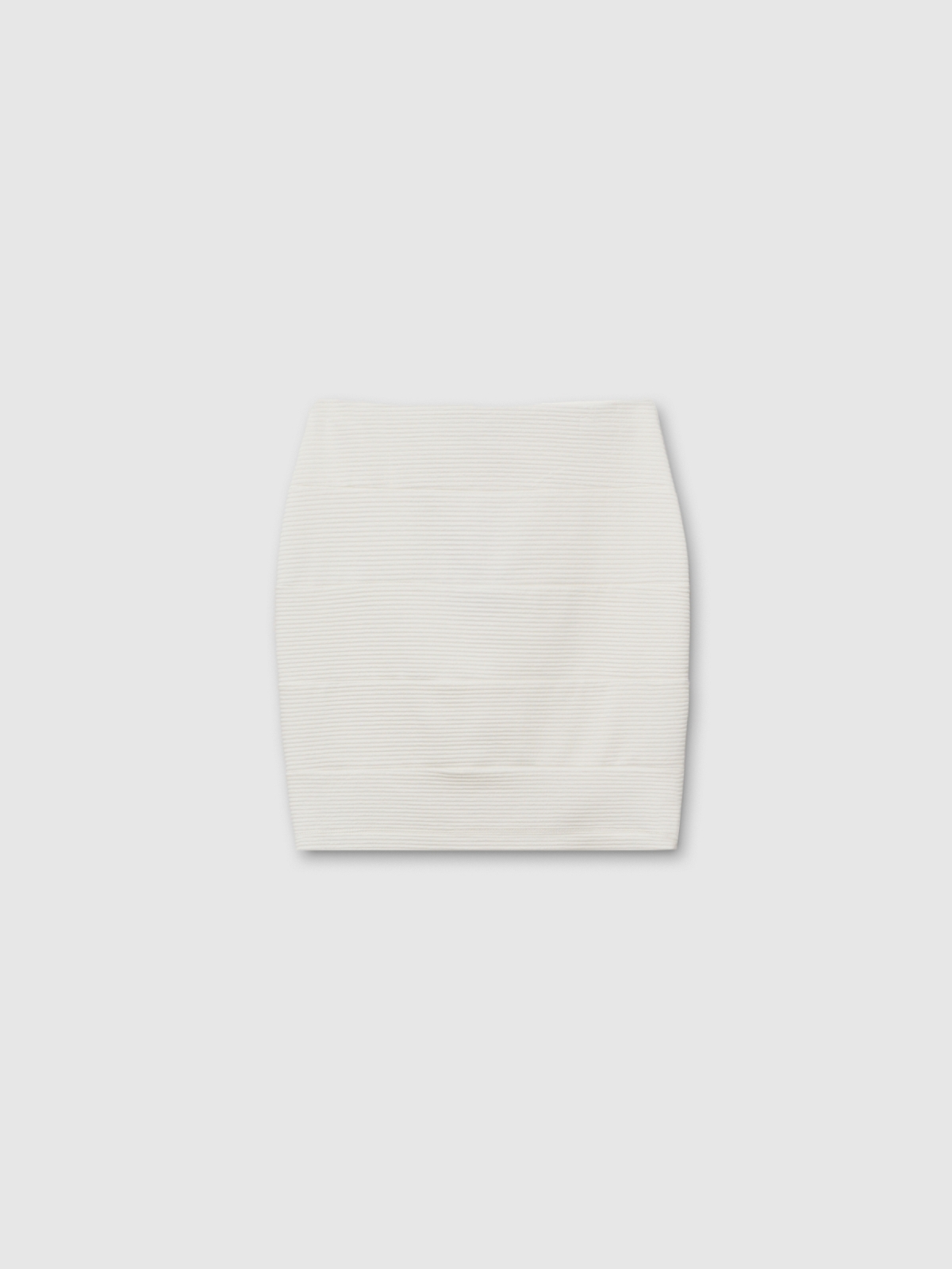  Black mini paneled skirt white front view