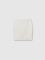 %Pto% Black mini paneled skirt white front view