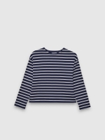 %Pto% Camiseta manga larga rayas azul marino vista frontal