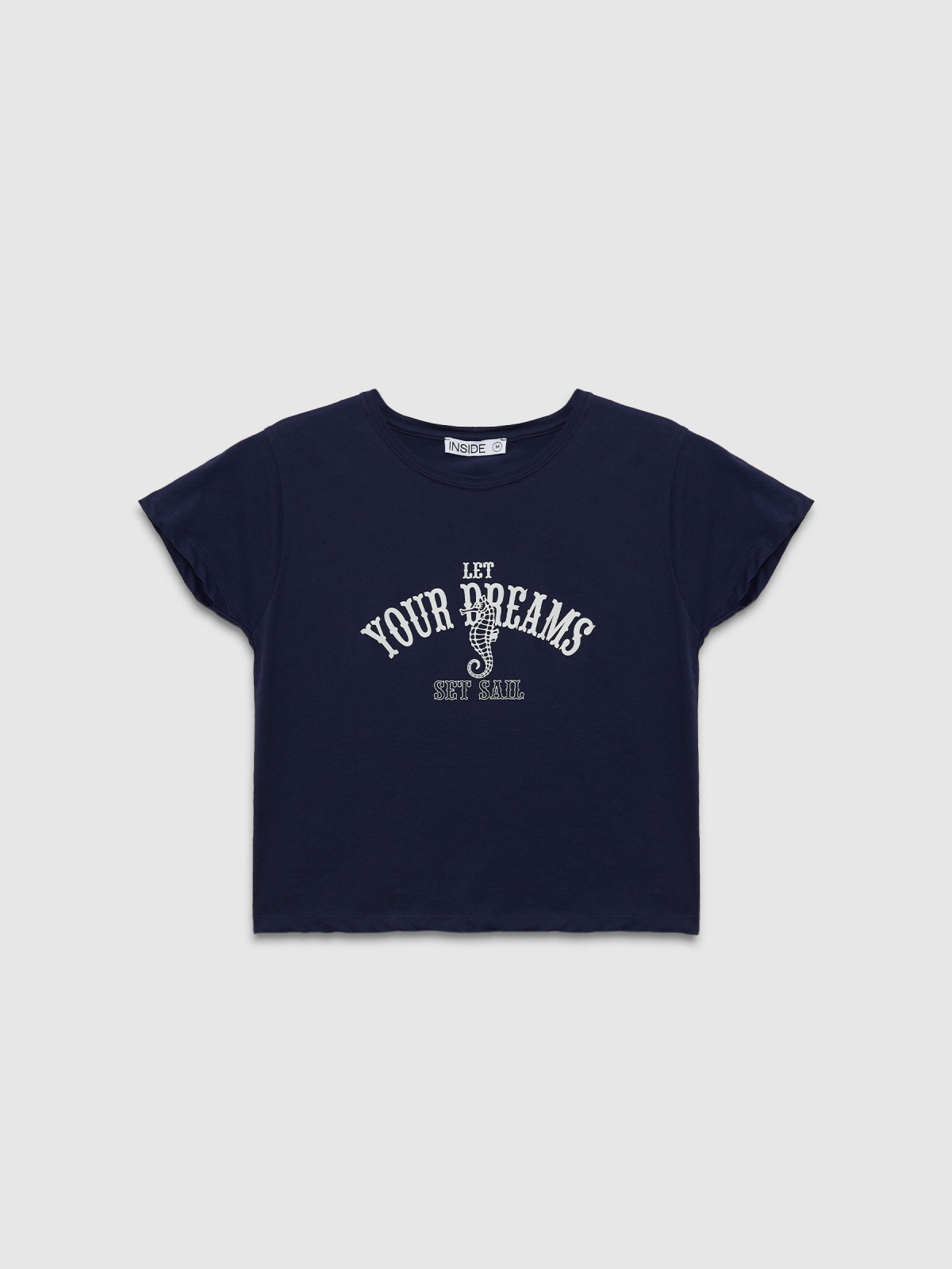  Short sleeve t-shirt Let Your Dreams navy front view