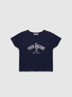 %Pto% Camiseta manga corta Let Your Dreams azul marino vista frontal