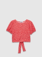 %Pto% Top floral lazo rojo intenso vista frontal