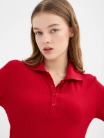 %Pto% Vestido midi manga larga carmín