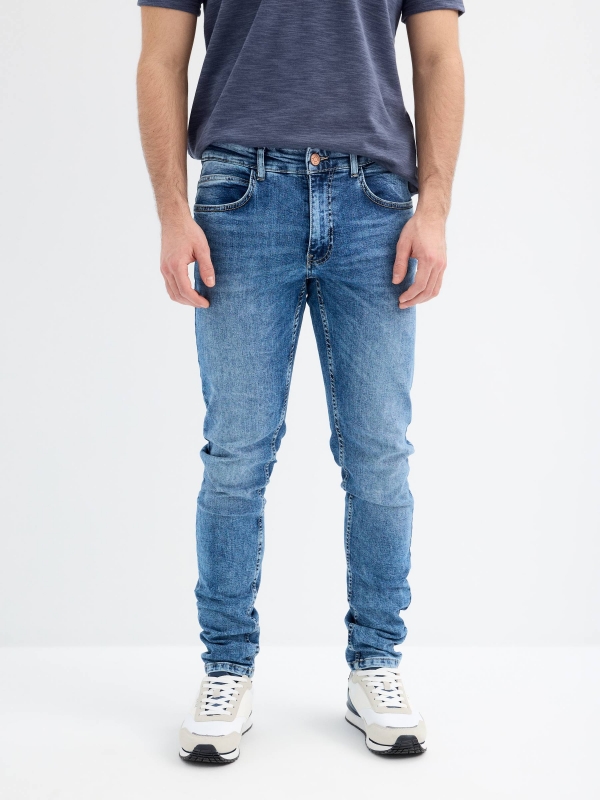 Jean superslim 5 pockets blue middle front view