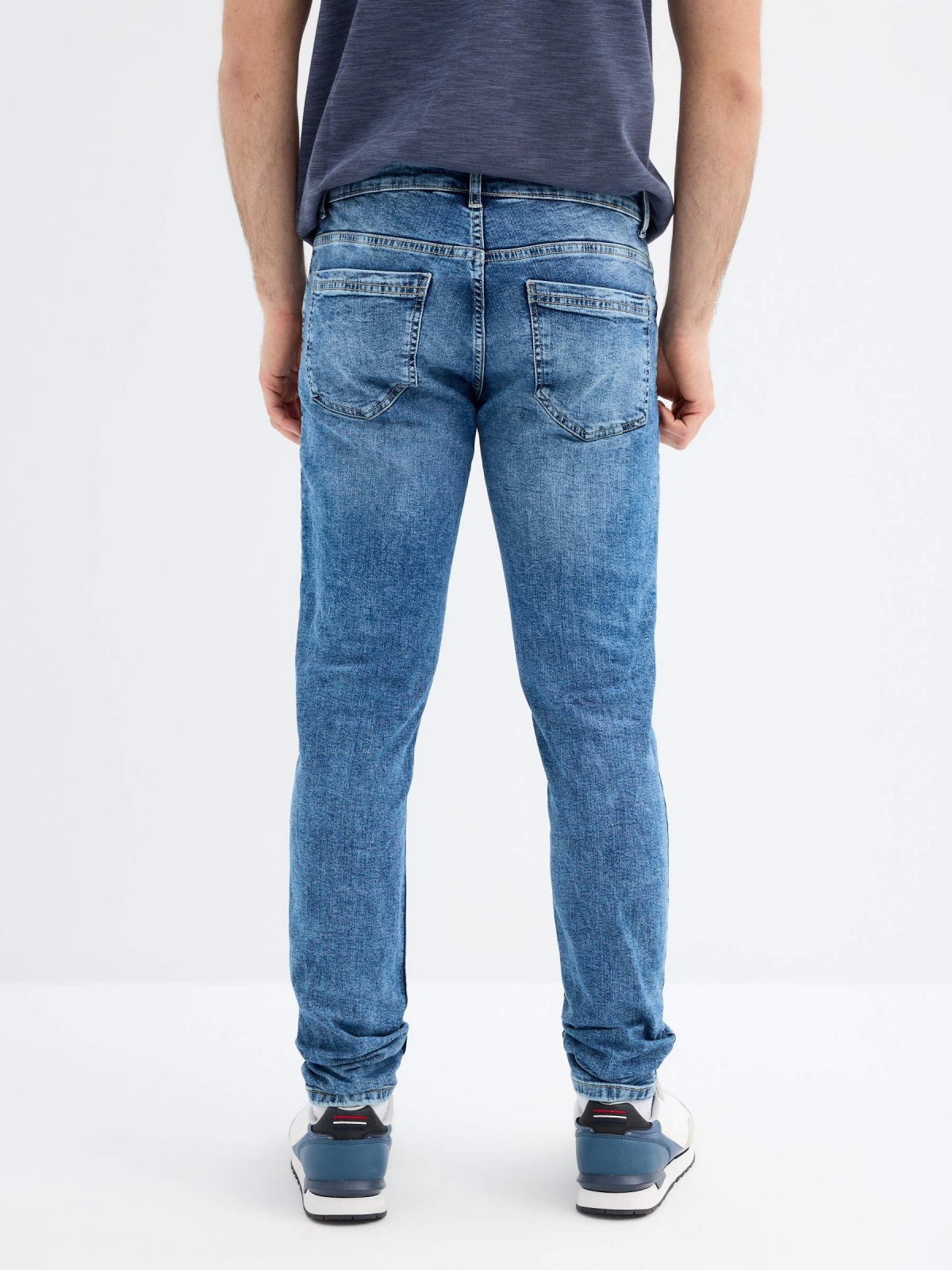 Jean superslim 5 pockets blue middle back view