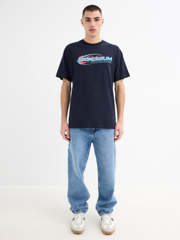 Camiseta Arscidium azul marinho vista geral frontal
