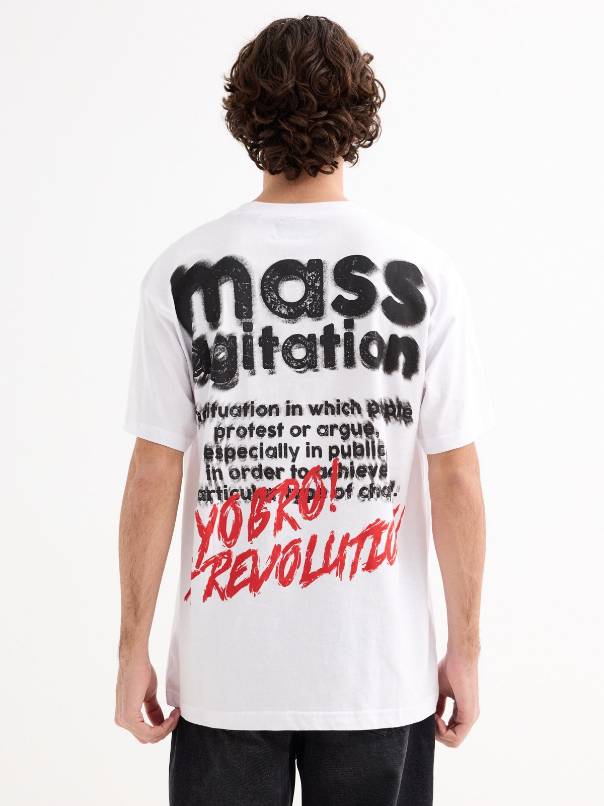 Camiseta Mass Agitation blanco vista media trasera