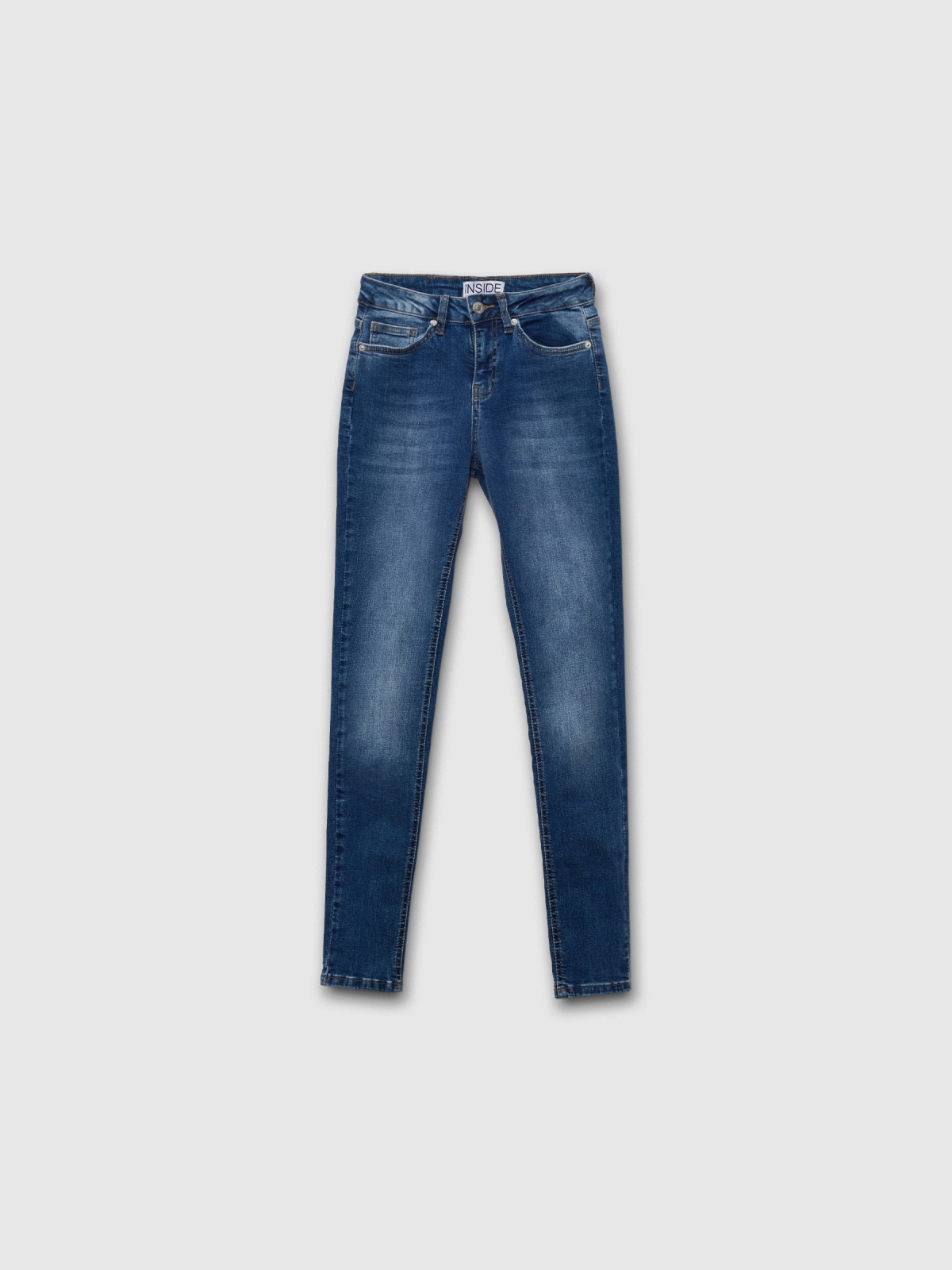  Jeans skinny tiro medio azul vista frontal