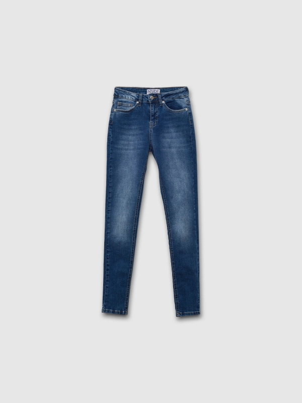  Jeans skinny tiro medio azul vista frontal