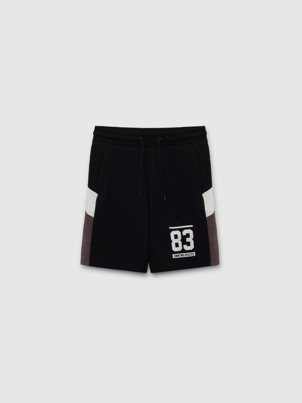  Calções de jogger desportivo de bermudas preto vista frontal