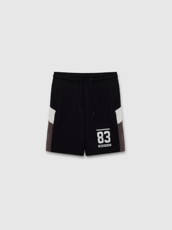  Bermuda jogger deportiva negro vista frontal