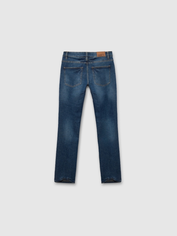 Jeans regular tejido denim azul vista trasera