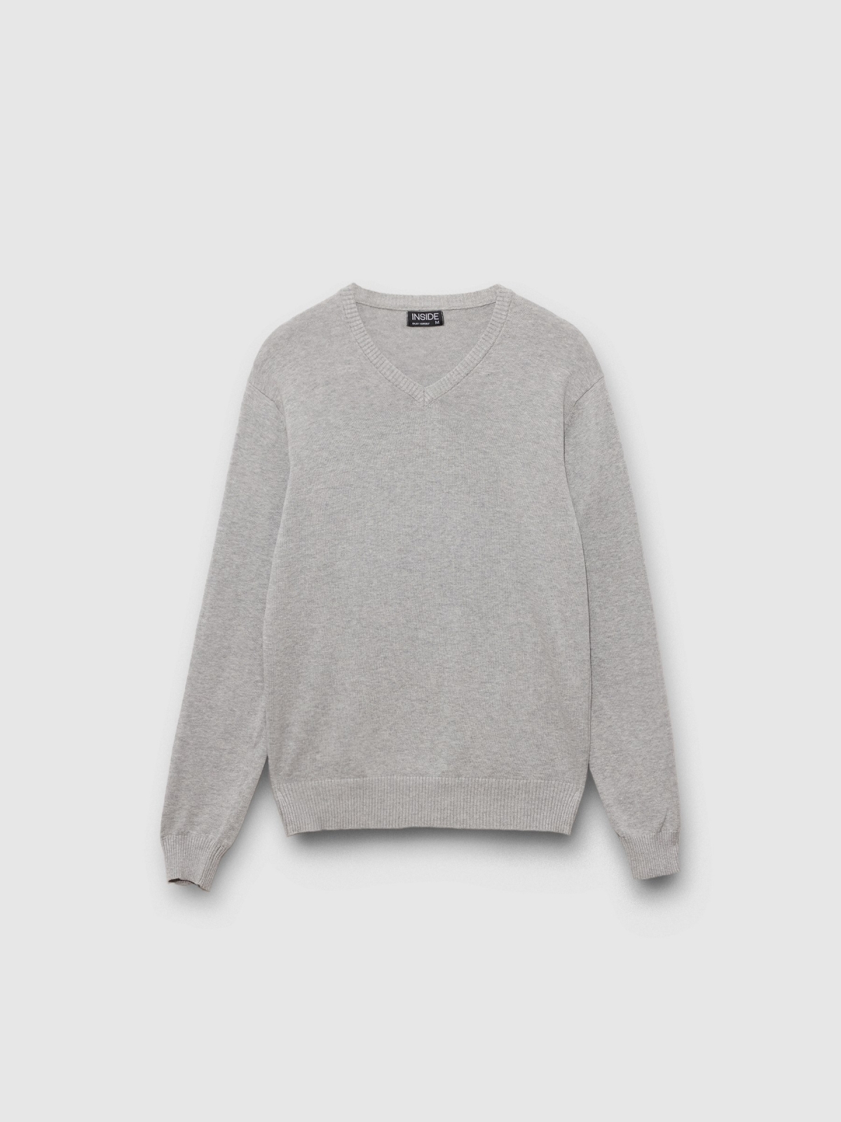  Basic Navy Blue Sweater grey vigore front view