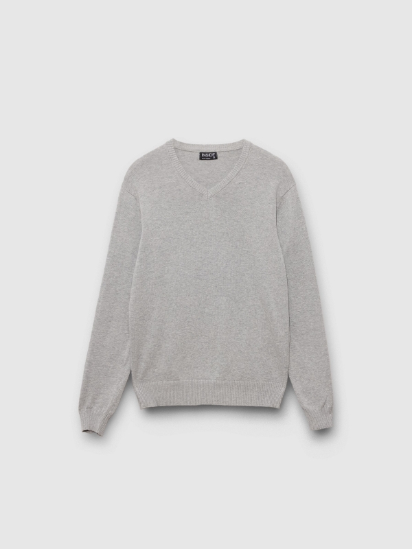  Basic Navy Blue Sweater grey vigore front view