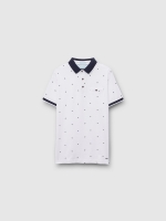 %Pto% Polo con estampado miniatura blanco vista frontal