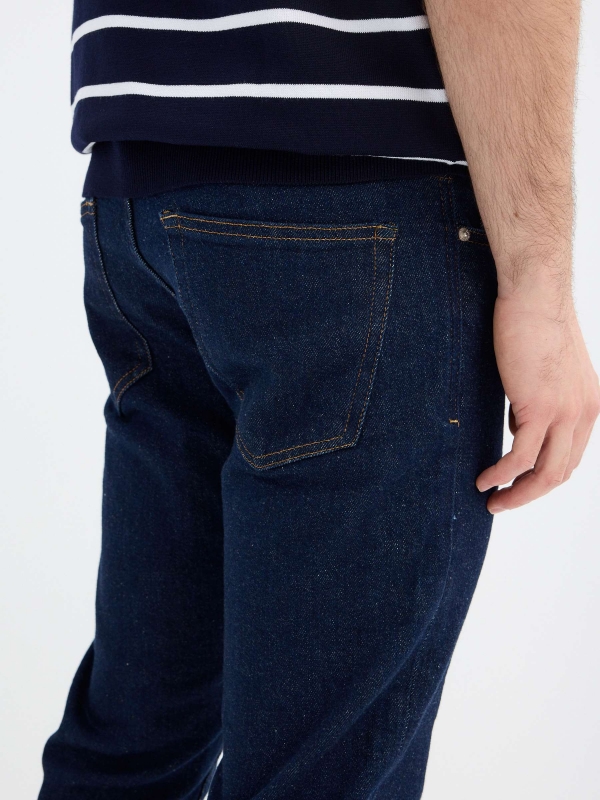 Dark blue slim jeans blue detail view