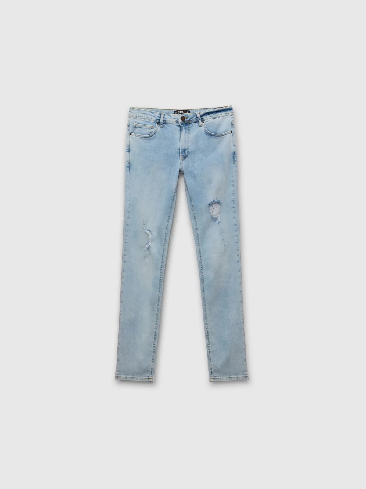  Jeans regular denim rotos azul vista frontal