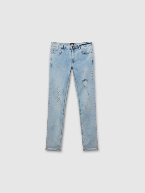  Jeans regular denim rotos azul vista frontal