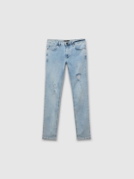 %Pto% Jeans regular denim rotos azul vista frontal